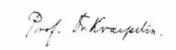 signature d'Emil Kraepelin