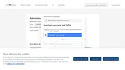Merdification d'une plateforme d'emploi : obligation de s'y inscrire pour visualiser une page du site.