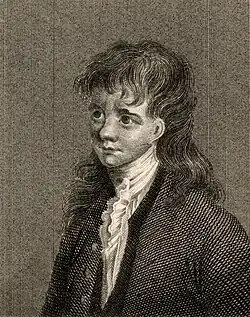 Portrait gravé d'un jeune homme.