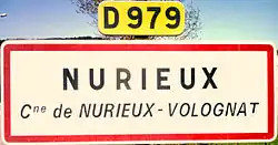 Panneau d'entrée de la commune de Nurieux