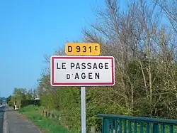 L'entrée sud de la commune sur la RD 931E1.