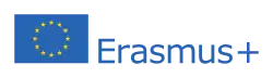 Logo d'Erasmus composé du drapeau européen et du terme Erasmus+.