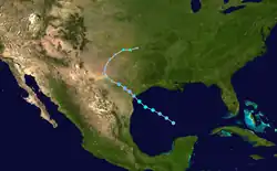 Parcours de la tempête tropicale Erin