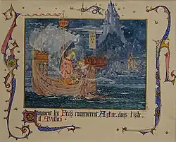 Ernest Guérin ː Comment les fées emmenèrent Artur dans l'isle d'Avallon, mai 1917.