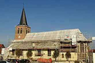 L'église Saint-Martin en cours de restauration, en 2015.