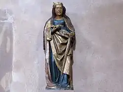 Statue de sainte Catherine d'Alexandrie (XVe&nbsp;siècle).