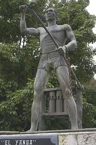 Statue de Gaspar Yanga à Veracruz (Mexique).