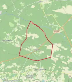 Carte avec les communes environnantes.