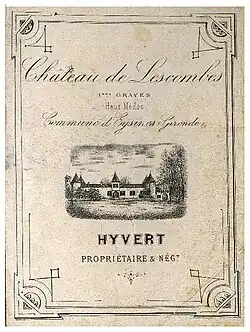 Etiquette du vin du château (1880)