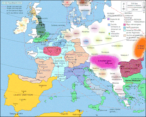 Occident et Royaumes francs vers 720