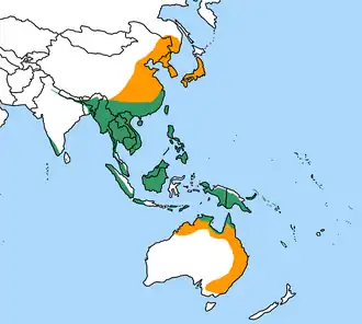 Description de l'image Eurystomus orientalis distr.png.