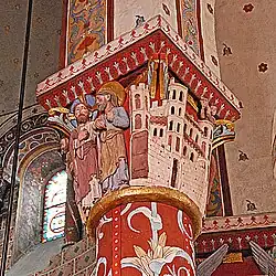 4. Le Christ apparaît aux disciples ; à droite, la Jérusalem céleste.