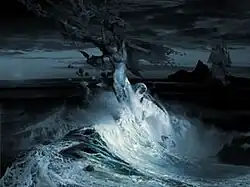 Sirène jaillissant hors de l'océan