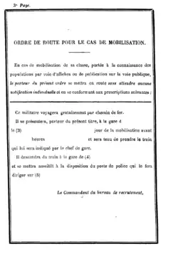 Indication des gares de départ et d'arrivée.