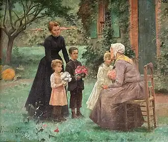 Enfants aux bouquets ou La Visite.