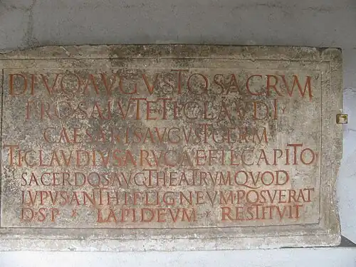 Inscription romaine CIL 13, 01642 trouvée au théâtre