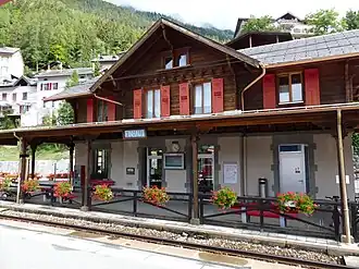 Le bâtiment voyageurs de la gare de Finhaut en 2018.