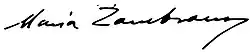 signature de María Zambrano