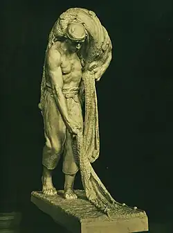 Pêcheur ramassant ses filets, prix Chenavard de l’École nationale supérieure des beaux-arts, Paris, (statue en plâtre, 1933).