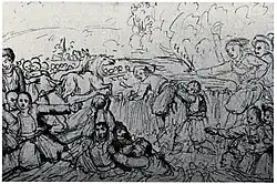 Le jeu de soule en Bretagne au début du XIXe&nbsp;siècle.