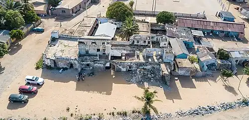 Vue aérienne des ruines en 2012.