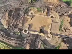 Vue aérienne des fouilles