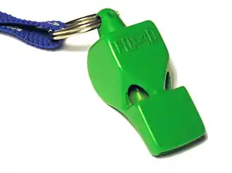 Sifflet d'arbitre de batucada sans roulette.