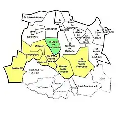carte plaçant Saint-Martin dans la communauté de communes