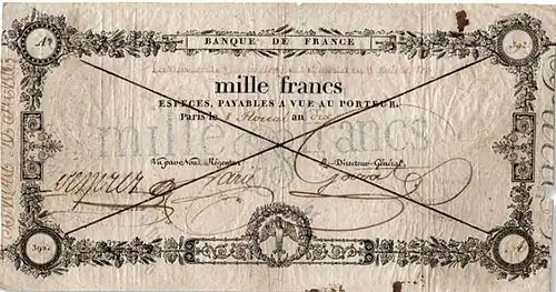 1000 francs Germinal provisoire, Face recto