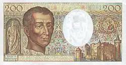 200 francs Montesquieu, Face verso
