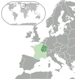 Localisation du Grand Est français à l'aune de l'Europe.