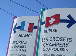 La frontière franco-suisse sur le domaine des Portes du Soleil.