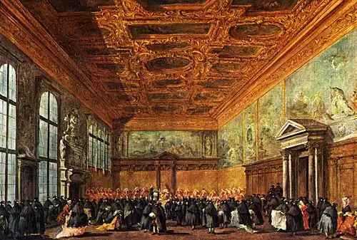 L'Audience du doge au palais ducal, Francesco Guardi, musée du Louvre, Paris.