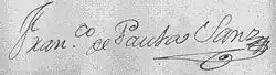 signature de Francisco de Paula Sanz