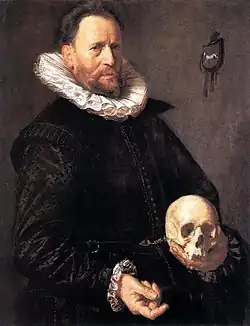 Portrait d’un homme tenant un crâne, v.1615, huile sur panneau, 94&nbsp;x 72,5&nbsp;cm (Barber Institute of Fine Arts, Birmingham).