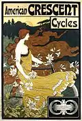 Affiche publicitaire pour la American Crescent Cycles, 1899