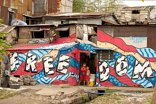 Freedom (Liberté) au bidonville de Gagalangin à Manille, 2016.