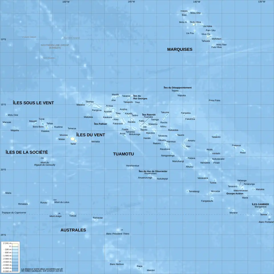 Carte topographique de la Polynésie française