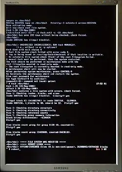 Description de l'image Fsck output.jpg.