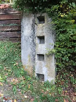 Emplacements des rails de fermeture de la barricade routière T 70.03.