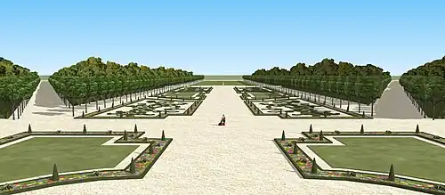 Restitution du grand parterre du château de Roissy, XVIIe siècle