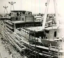En 1970 le chantier naval.