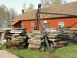 Ancienne usine mécanique de découpe de pierre à Råbäck.