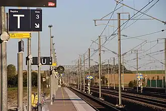Voies desservant la gare et voies de passage.