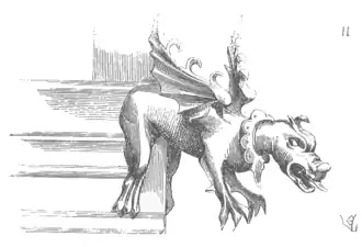 Maison de Vitré, gargouille en plomb repoussé (XVe&nbsp;siècle).