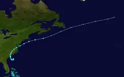 Parcours de l'ouragan Gaston