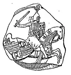 Illustration en noir et blanc d'un sceau.