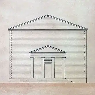 Façade du temple sans les clochers (vers 1820).
