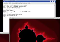 Capture d'écran du langage de données GNU