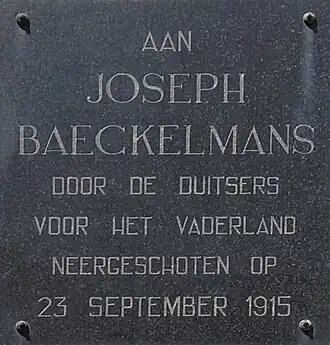 Anvers, Bredestraat 10. Plaque commémorative à la façade.